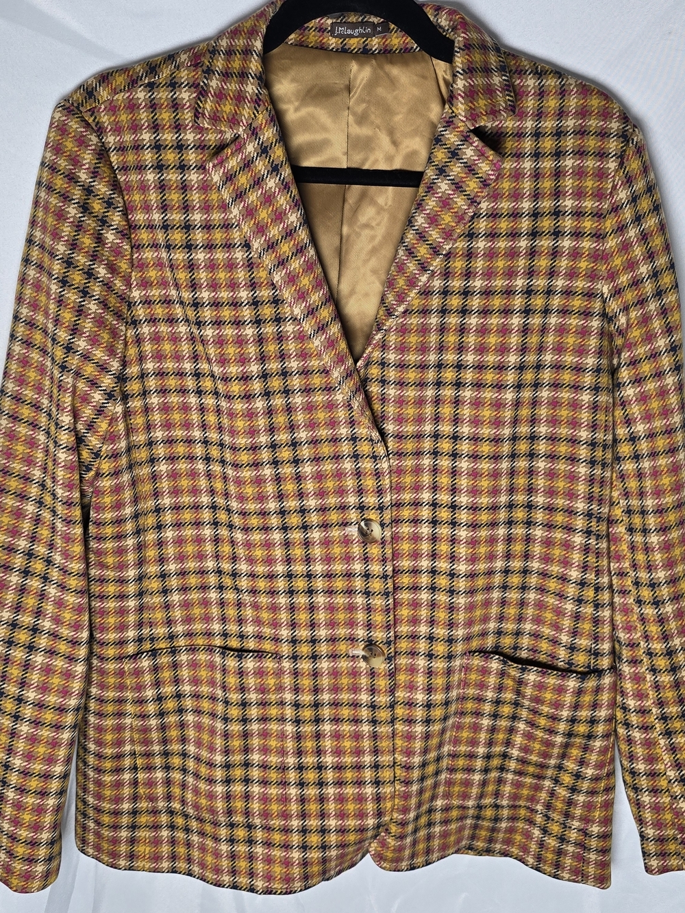 J. McLaughlin Fall Color Plaid Blazer Jacket Career Professional, Sz M